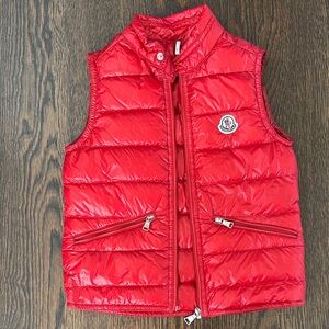 Moncler Vibrant Red Quilted Vest 4y
